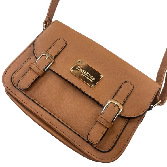 Bebe Tan Shoulder/Crossbody Purse – Light Brown Faux Leather - Picture 14 of 16